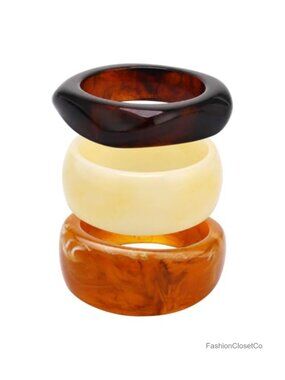 Chunky Acrylic Bangle Bracelet Set